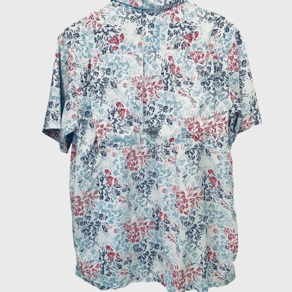 Columbia Men's MED Super Slack Tide Camp Deep Sea Dash Sportswear Fishing Shirt - Picture 2 of 5